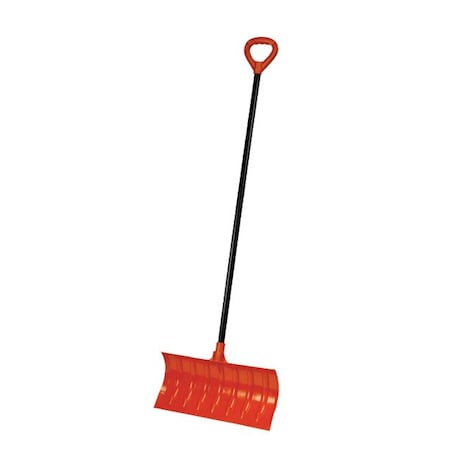 Emsco Group 21in Roller Snow Shovel, Metal Handle, Large D-Grip 1219D-1